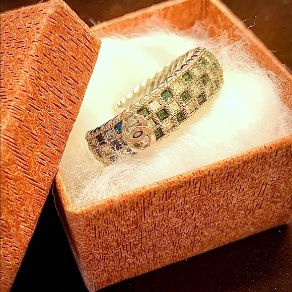 Chanel Silver Blue Crystal Hoop Earring - Picture 5 of 11